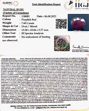 7.60/CT Natural Neo Burma Ruby with Govt. Lab Certificate-5661